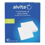 Alvita compresse gaze 10 x 10cm lot de 10 x 2 unit�s