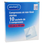 Alvita compresse non - tisse 10 x 10cm 20 compresses