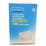 Alvita compresse non - tisse non strile 7, 5 x 7, 5cm 100 units