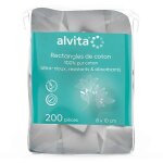 Alvita pads de coton 8x10cm 200 unit�s