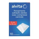 Alvita pansement adh�sif st�rile 9 x 15cm 10 unit�s