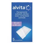 Alvita pansement adh�sif st�rile avec compresse centrale 10 x 20cm