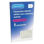 Alvita pansement adhsif strile avec compresse centrale 10 x 20cm