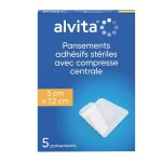 Alvita pansement adh�sif st�rile avec compresse centrale 5 x 7, 2cm