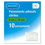 Alvita pansement adh�sif st�rile avec compresse centrale 9 x 10cm 10 unit�s