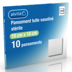 Alvita pansement tulle vaselin strile 10 x 10cm 10 units