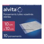 Alvita pansement tulle vaselin� st�rile 10 x 10cm 10 unit�s