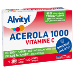 Alvityl acerola 1000 à croquer vitamine c dès 12 ans 30 comprimés Alvityl acerola 1000 à croquer vitamine c dès 12 ans 30 comprimés