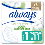 Always coton protection normal serviettes avec ailettes 11 unit�s