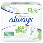 Always serviettes cotton protection normal plus 12 units