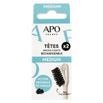 Apo têtes brosse à dents rechargeable médium 2 unités Apo têtes brosse à dents rechargeable médium 2 unités