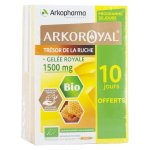 Arkopharma arkoroyal trsor de la ruche gele royale 1500mg bio 20 ampoules + 10 offertes
