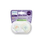 Avent scf075 / 17 sucette ultra start nuit 0 - 2m pastelle