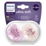 Avent sucette symtrique ultra douce + 6m rose lot de 2