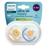 Avent sucette ultra air jour 0 - 6m mix sans bpa x2