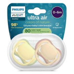 Avent sucette ultra air jour 0 - 6m uni nature sans bpa x2