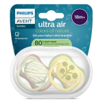 Avent sucette ultra air jour 18m + imprim nature x2, sans bpa