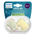 Avent avent sucette ultra air jour 18m + uni nature sans bpa x2