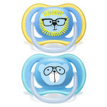 Avent sucette ultra air lion bleu jaune et ours bleu + 18m lot de 2