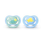 Avent sucette ultra - air nuage - dinosaure 0 - 6 mois lot de 2