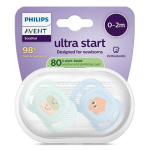Avent sucette ultra start jour 0 - 2m imprim polaire x2 silicone, sans bpa