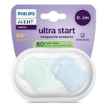 Avent sucette ultra start jour 0 - 2m uni polaire x2 silicone, sans bpa