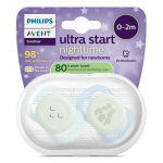 Avent sucette ultra start nuit 0 - 2m polaire silicone, sans bpa