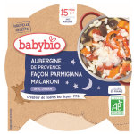 Babybio repas soir assiette aubergines parmigiana macaroni + 15m bio 260g Babybio repas soir assiette aubergines parmigiana macaroni + 15m bio 260g