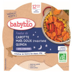 Babybio repas soir assiette fondue carotte mas quinoa + 12m bio 230g