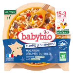 Babybio bonne nuit macaroni l�gumes du soleil carotte, ma�s - 200g