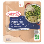 Babybio repas soir sachet soupe petits pois courgette + 6m bio 190g Babybio repas soir sachet soupe petits pois courgette + 6m bio 190g