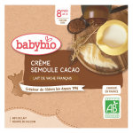 Babybio desserts lact�s gourde cr�me semoule cacao + 8m bio 4 x 85g