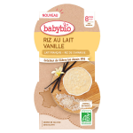 Babybio desserts lactés bol riz au lait vanille + 8m bio lot de 2 x 100g Babybio desserts lactés bol riz au lait vanille + 8m bio lot de 2 x 100g