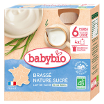 Babybio desserts lact�s gourde brass� nature sucr� + 6m bio 4 x 85g