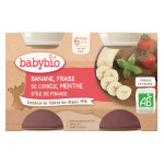 Babybio fruits pot banane fraise menthe + 6m bio 2 x 130g