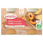 Babybio fruits pot pche pomme + 4m bio 2 x 130g