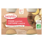 Babybio fruits pot pomme chtaigne + 6m bio 2 x 130g