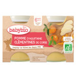 Babybio fruits pot pomme clmentine corse + 6m bio 2 x 130g