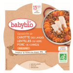 Babybio repas midi assiette carotte lentilles porc + 15m bio 260g Babybio repas midi assiette carotte lentilles porc + 15m bio 260g