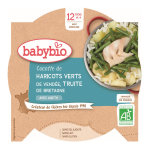 Babybio repas midi assiette cocotte de haricots verts truite + 12m bio 230g