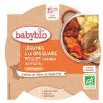 Babybio repas midi assiette légumes à la basquaise poulet riz + 15m bio 260g Babybio repas midi assiette légumes à la basquaise poulet riz + 15m bio 260g