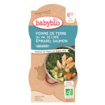 Babybio repas midi bol pomme de terre epinard saumon aneth + 8m bio 2 x 200g Babybio repas midi bol pomme de terre epinard saumon aneth + 8m bio 2 x 200g