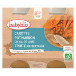 Babybio repas midi pot carotte potimarron truite + 8m bio 2 x 200g