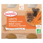 Babybio repas midi pot carotte pruneau boeuf + 8m bio 2 x 200g