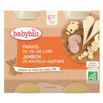 Babybio repas midi pot panais jambon + 6m bio 2 x 200g