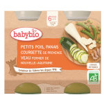 Babybio repas midi pot petits pois panais courgette veau + 6m bio 2 x 200g