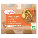 Babybio repas midi pot pomme de terre carotte veau + 8m bio 2 x 200g