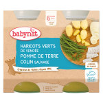 Babybio repas midi pot pomme de terre haricots verts colin + 6m bio 2 x 200g