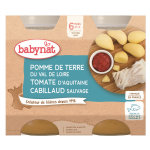 Babybio repas midi pot pomme de terre tomate cabillaud + 6m bio 2 x 200g