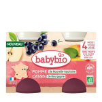 Babybio pomme de nouvelle - aquitaine cassis de bourgogne pots de 2 x130g